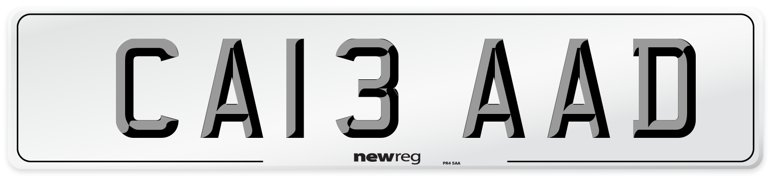 CA13 AAD Number Plate from New Reg